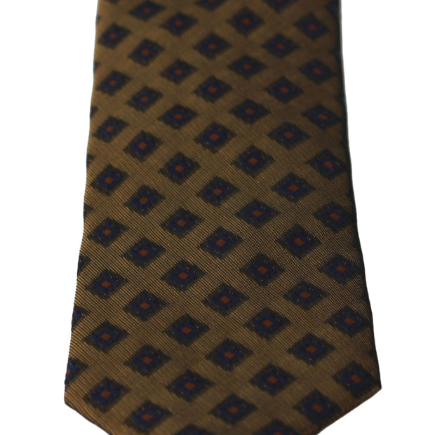 Elegant Brown Patterned Silk Blend Necktie