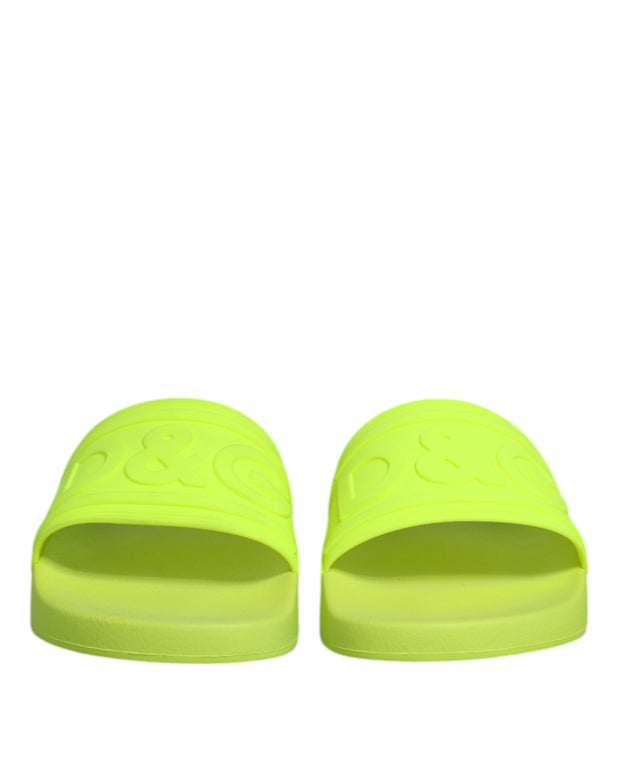 Green Rubber Slides Sandals Beachwear Shoes