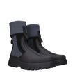 Black Cotton Ankle Boots