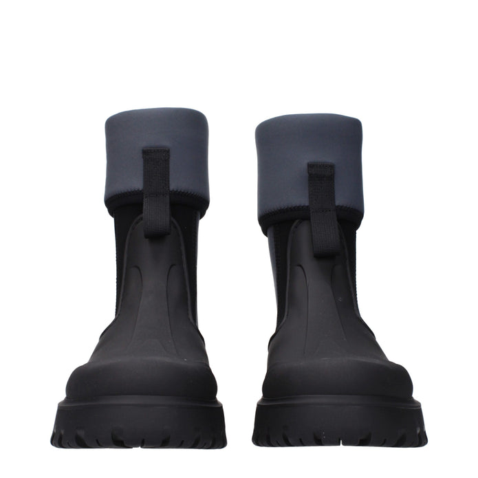 Black Cotton Ankle Boots