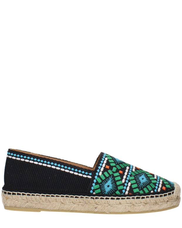 Black Fabric Espadrilles