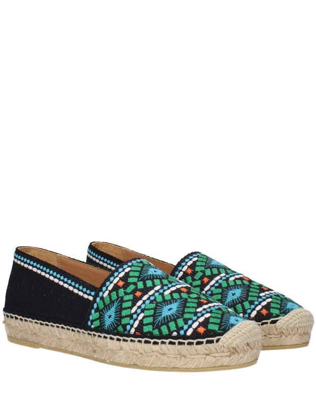Black Fabric Espadrilles