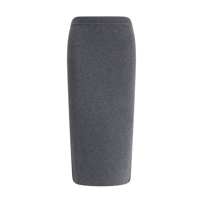 Gray Cashmere Long Skirt