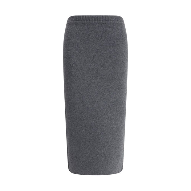 Gray Cashmere Long Skirt