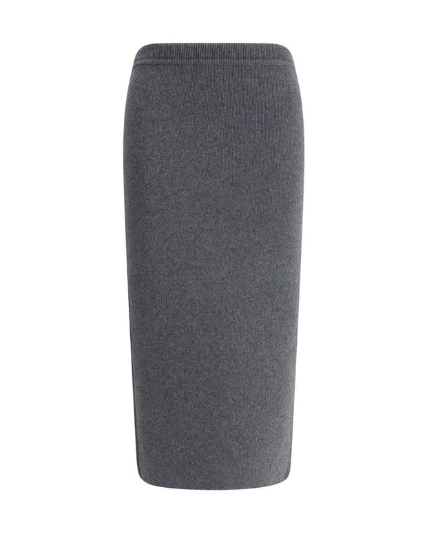 Gray Cashmere Long Skirt