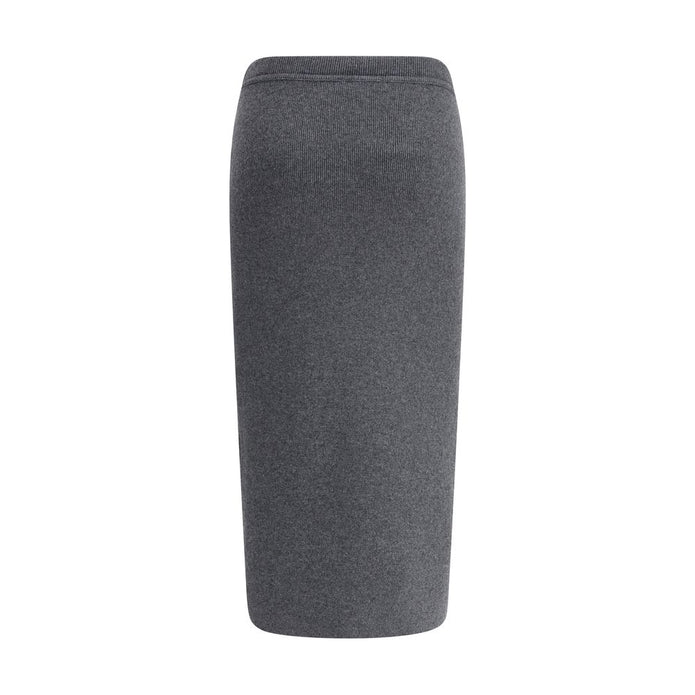 Gray Cashmere Long Skirt