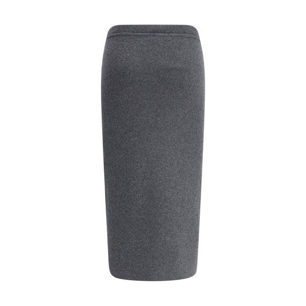 Gray Cashmere Long Skirt