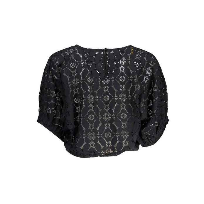 Black Polyester Tops & T-Shirt