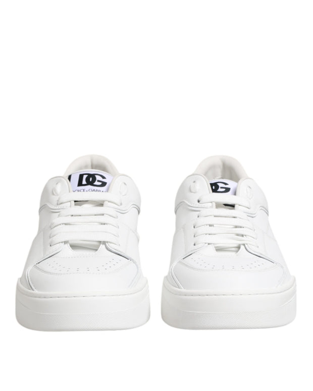 White Miami Leather Low Top Sneakers Shoes