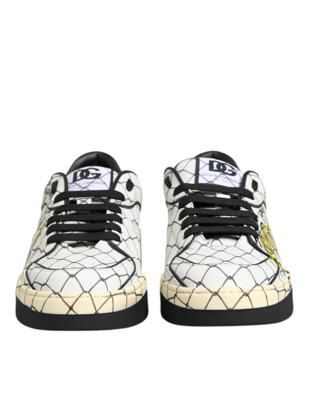 White Logo Print Low Top Men Sneakers Shoes