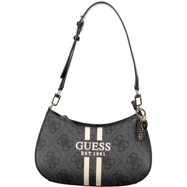 Black Polyethylene Women Handbag