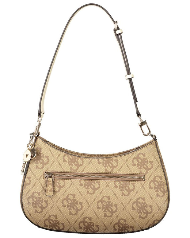 Beige Polyethylene Women Handbag