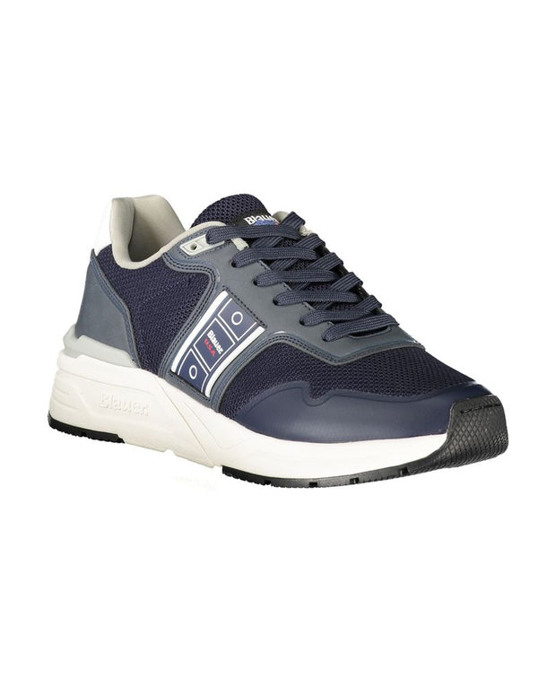 Blue Polyester Men Sneaker