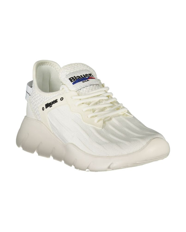 White Polyester Men Sneaker