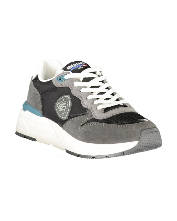 Black Leather Men Sneaker