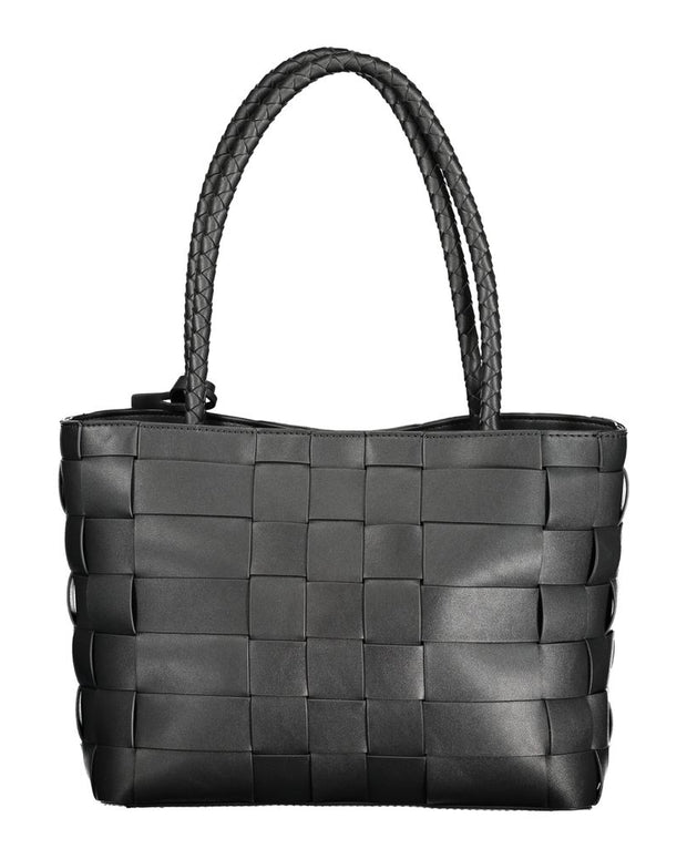 Black Polyethylene Women Handbag