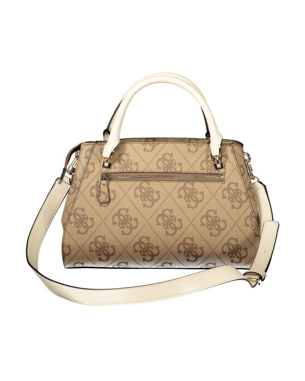 Beige Polyethylene Women Handbag