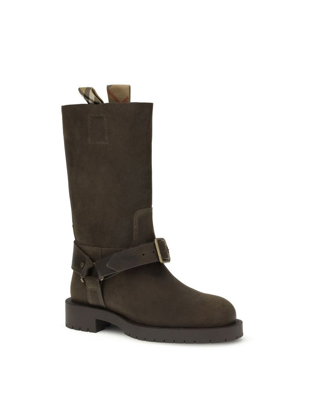 Suede Saddle Ankle Boots