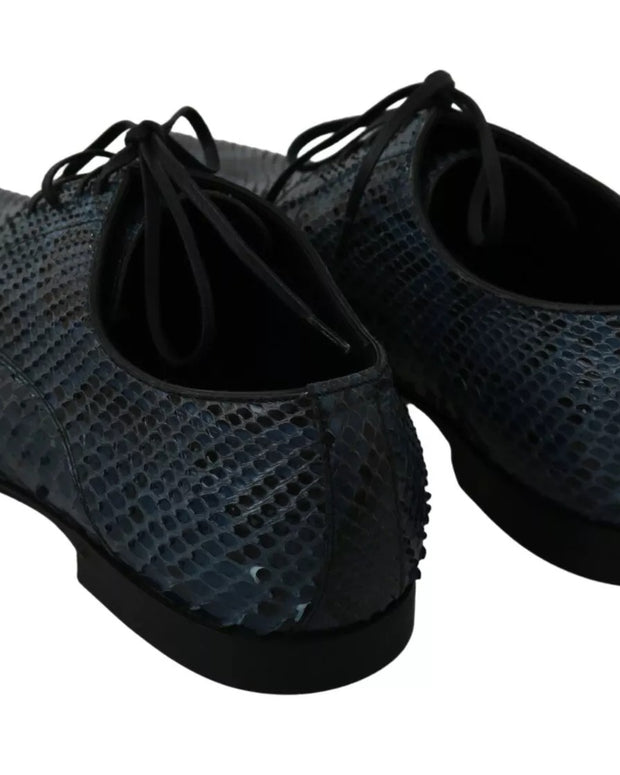 Blue Python Leather Snakeskin Shoes