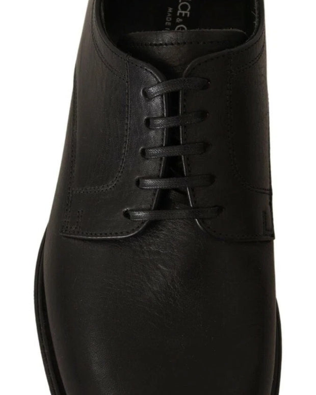 Black Lace Up Leather Men Formal Derby Shoes