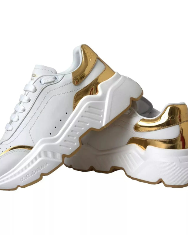 White Gold DAYMASTER Leather Sneakers Mens Shoes