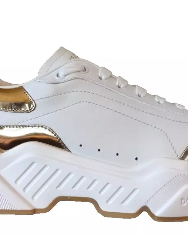 White Gold DAYMASTER Leather Sneakers Mens Shoes