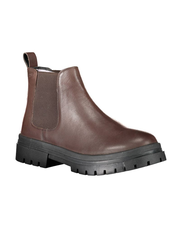 Brown Polyester Boot
