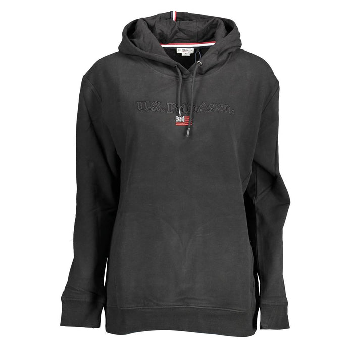 Black Cotton Women Sweater With Contrasting Details