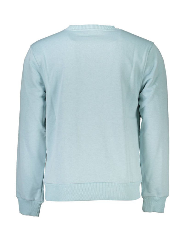 Blue Cotton Men Sweater