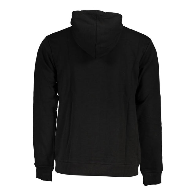 Black Cotton Men Sweater with Hood