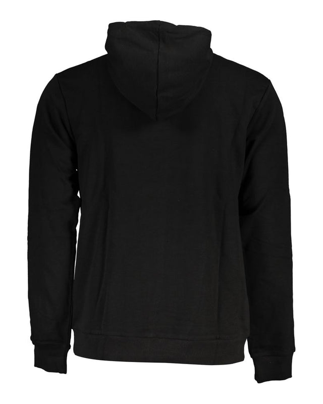 Black Cotton Men Sweater with Hood