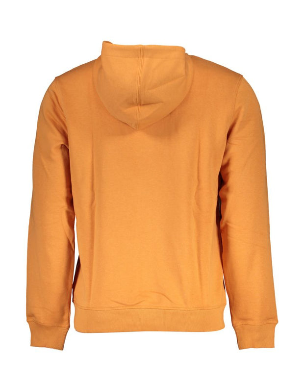 Orange Cotton Men Sweater