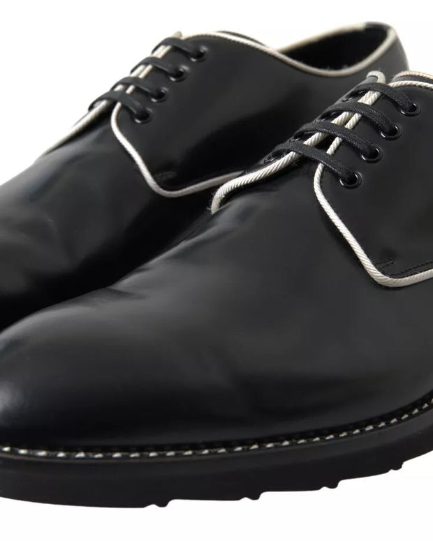 Black White Leather Formal Dress Shoes