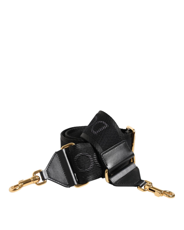 Black Solid Viscose Bag Shoulder Strap