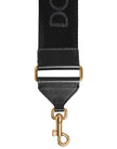Black Solid Viscose Bag Shoulder Strap