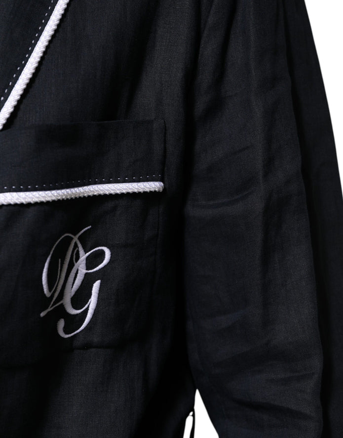 Dark Blue DG Embroidery Jacket Robe Blazer