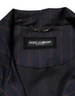 Blue Red Striped Logo Plaque Full Zip Jacket