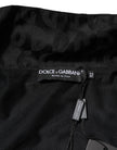 Black Jacquard Men Full Zip Bomber Sweater