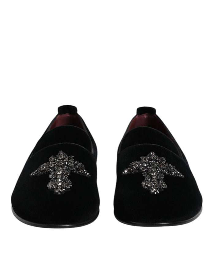 Black Suede Cross Slip On Loafers Dress Shoes