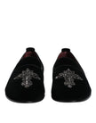 Black Suede Cross Slip On Loafers Dress Shoes