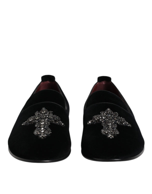 Black Suede Cross Slip On Loafers Dress Shoes