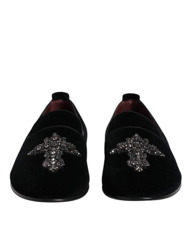 Black Suede Cross Slip On Loafers Dress Shoes