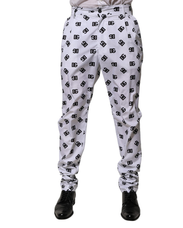 White Logo Cotton Skinny Denim Trouser Pants