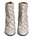 Off White Leather Heels Ankle Boots Shoes