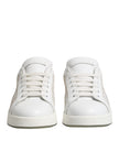 White Lace Leather Low Top Sneaker Shoes