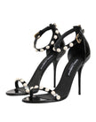 Black KEIRA Pearl Embellished Sandals Shoes