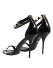 Black KEIRA Pearl Embellished Sandals Shoes