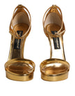 Gold Leather Platform Keira Sandals Shoes