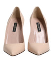 Beige Patent Leather Stiletto Heel Pumps Shoes