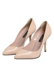 Beige Patent Leather Stiletto Heel Pumps Shoes